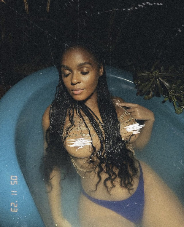 Janelle Monae in a tub