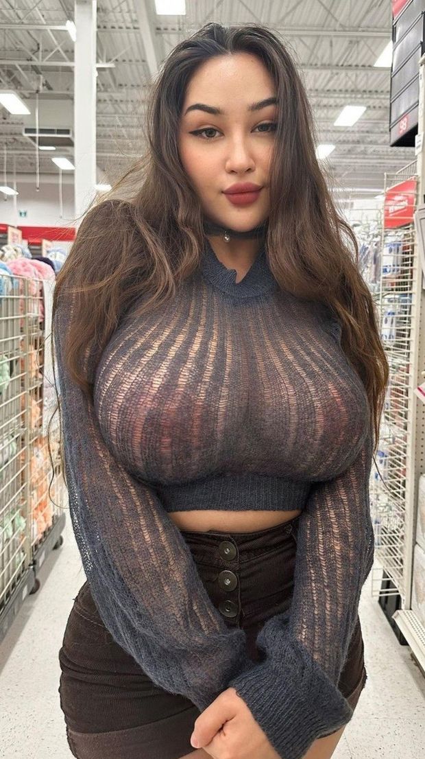 Louisa see-through top Walmart aisle