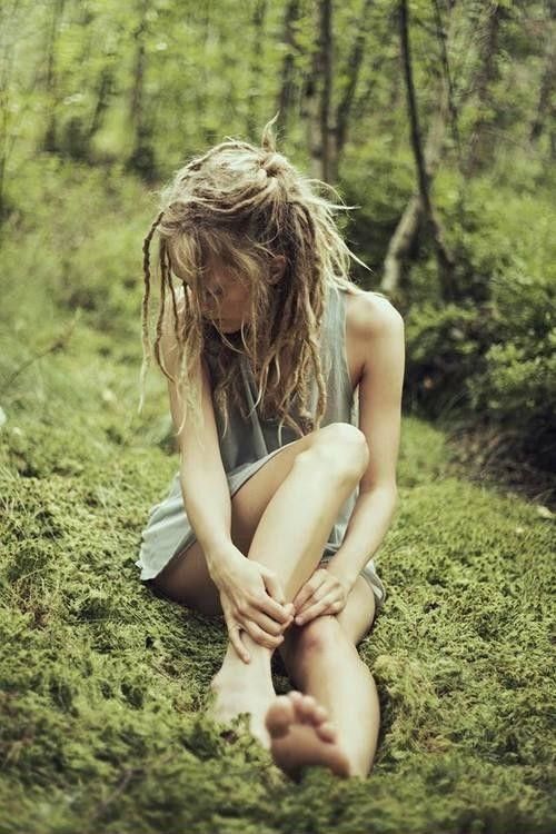 Blonde Dreads on a Bed of Moss