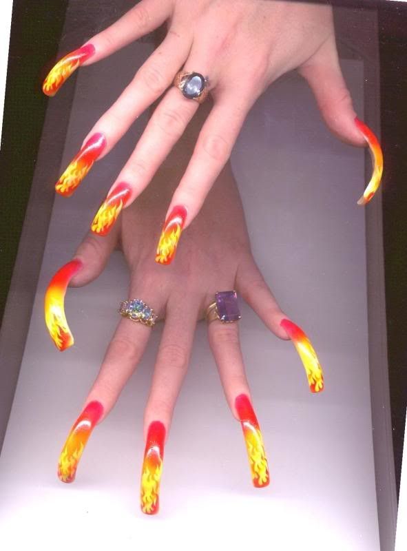 Flame styled nails. Post your true rate.