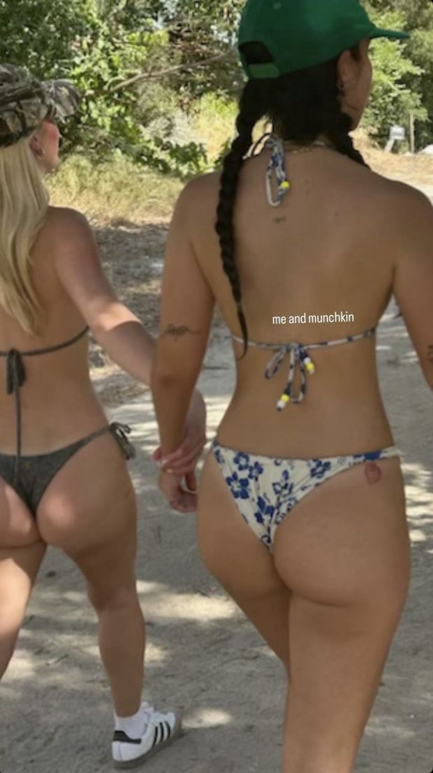 Kamila Batti and her friend showing off their perfect butts