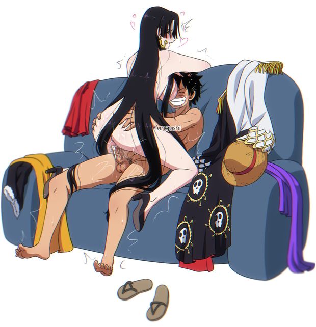 Boa rides Luffy