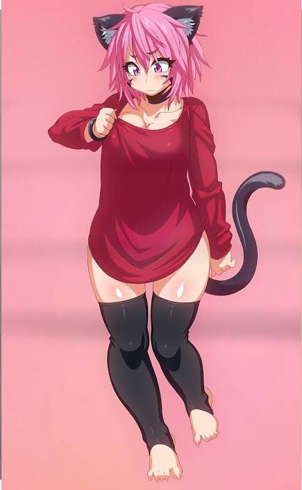 Cat gall pink hair Nia from kemonokko tsuushin hot clothes